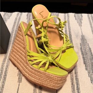 Lulu's Lime Green Strappy Wedges
